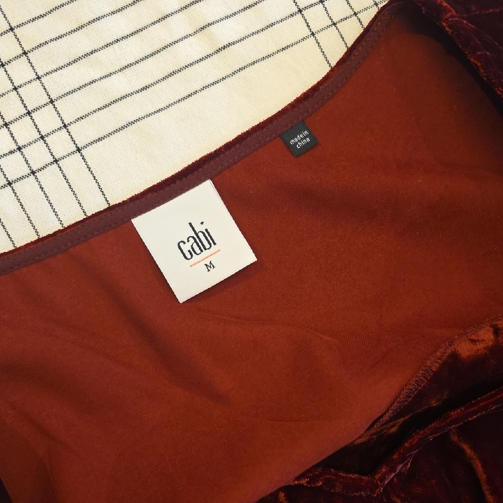 CAbi Burgundy Velvet Midi Dress - Picture 8 of 8